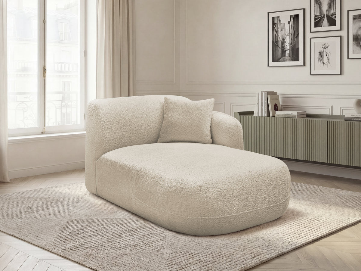 Méridienne avec accoudoir pour canapé modulable ANDA tissu chenille