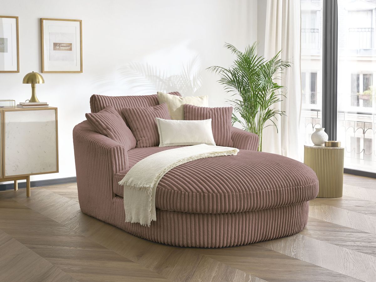 BELEM zachte geribbelde chaise longue