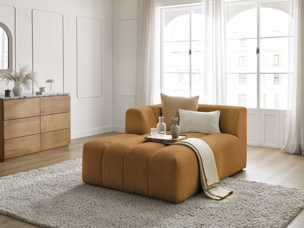 Chaise longue voor modulaire bank ANNECY badstof