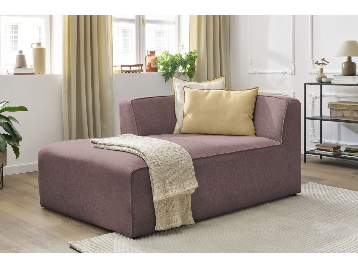 Chaise longue voor modulaire bank MEGEVE gem?leerde stof