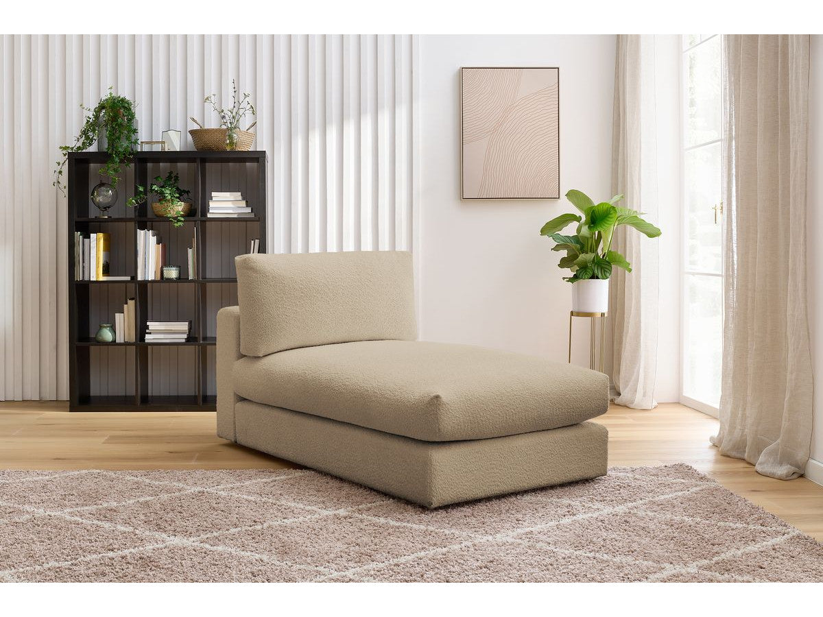 Chaise longue voor de modulaire bank PARIS in badstof