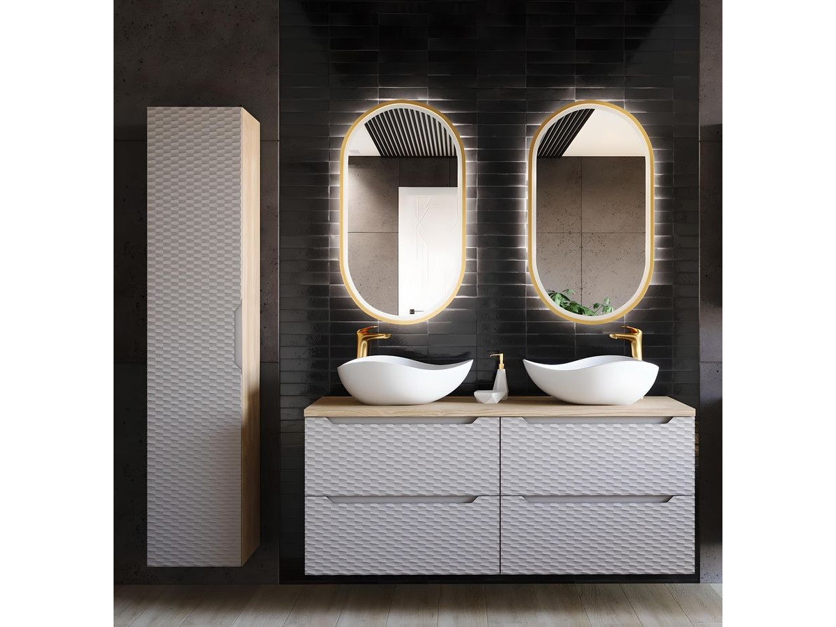 Meuble de salle de bain 140 cm EMORY beige