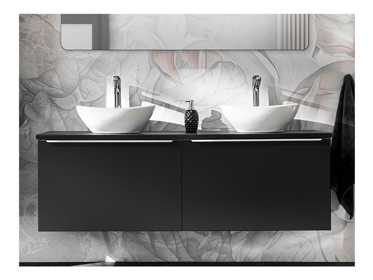 Meuble de salle de bain 160 cm LAYA noir