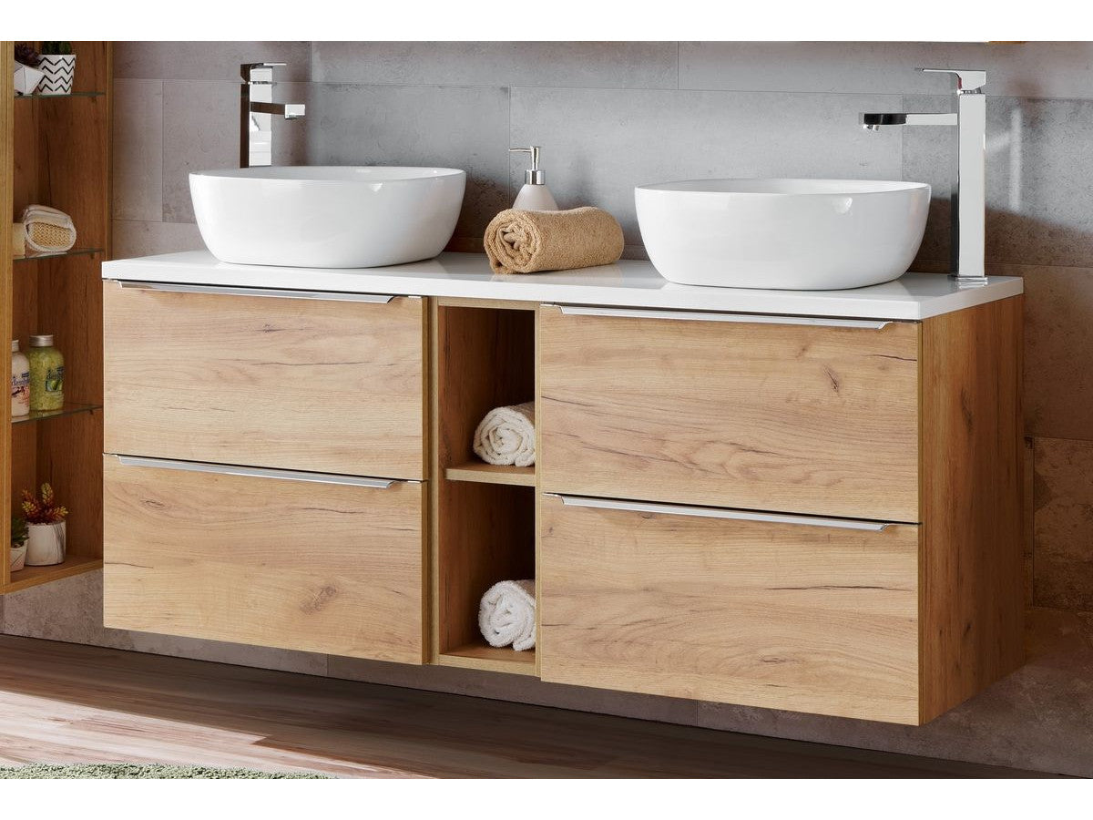 Meuble double vasque 140 cm CINDY chêne