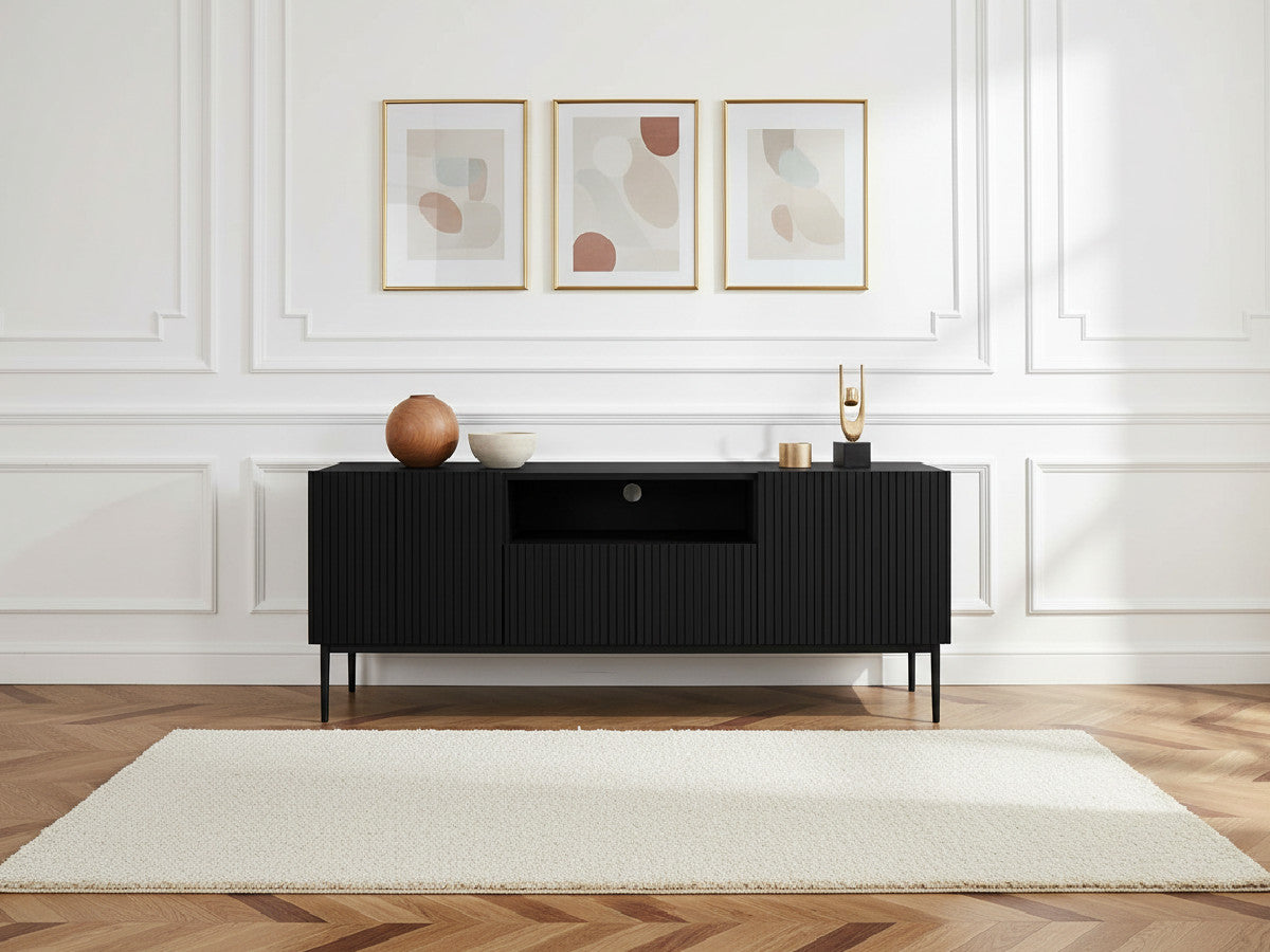 Meuble TV 150 cm avec niche KASHA Pieds noir