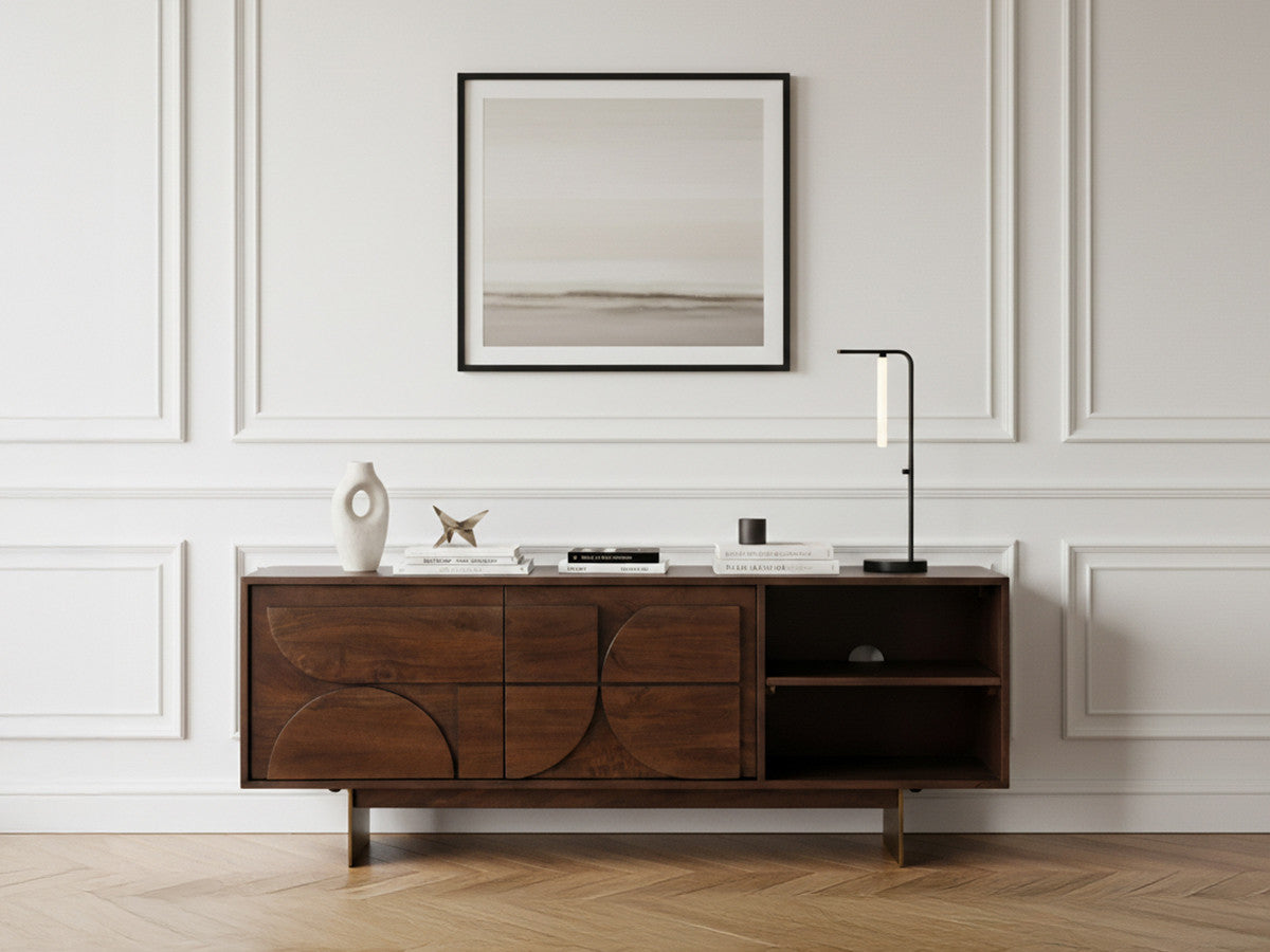 BERENICE tv-meubel met 2 deuren, 145 cm, massief mangohout