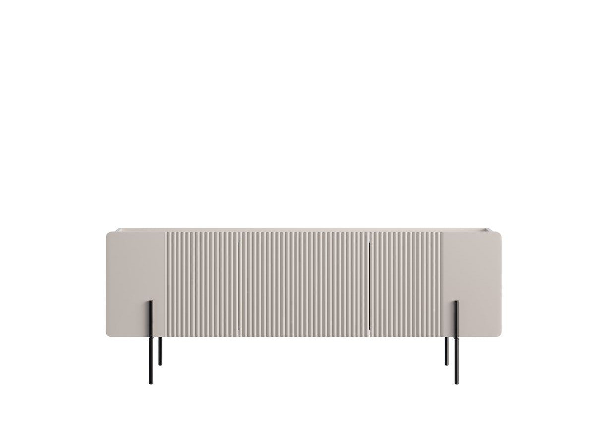 MATHILDE 3-deurs tv-meubel 150 cm marmerlook blad en zwarte poten