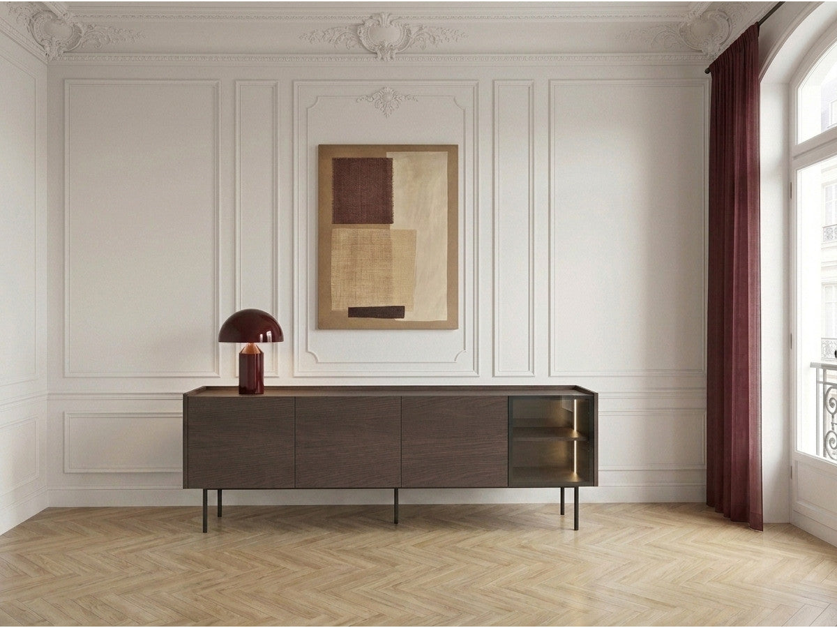 Meuble TV 4 portes 220 cm AURORA avec LEDS