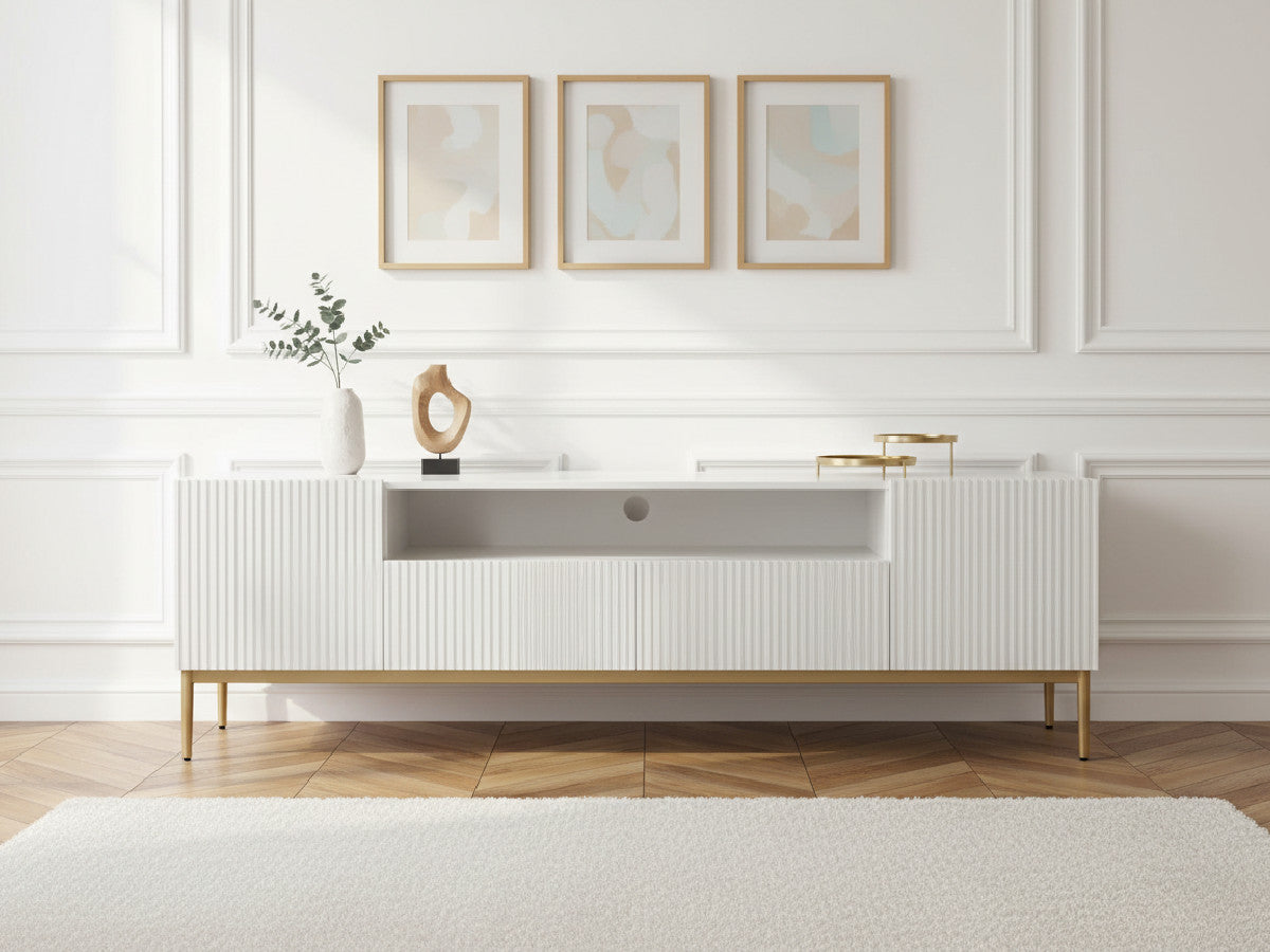 KASHA 200 cm tv-meubel met nis Gouden poten