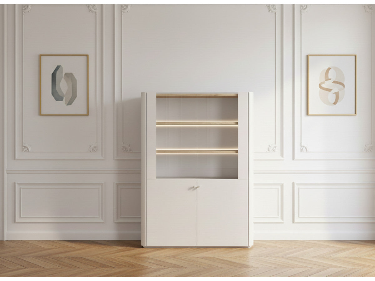 Meuble vitrine 2 portes H. 138 cm ANYRA