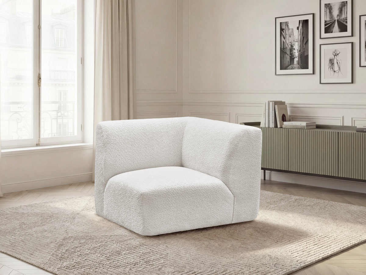 Klein hoekelement voor de ANDA modulaire bank, chenillestof