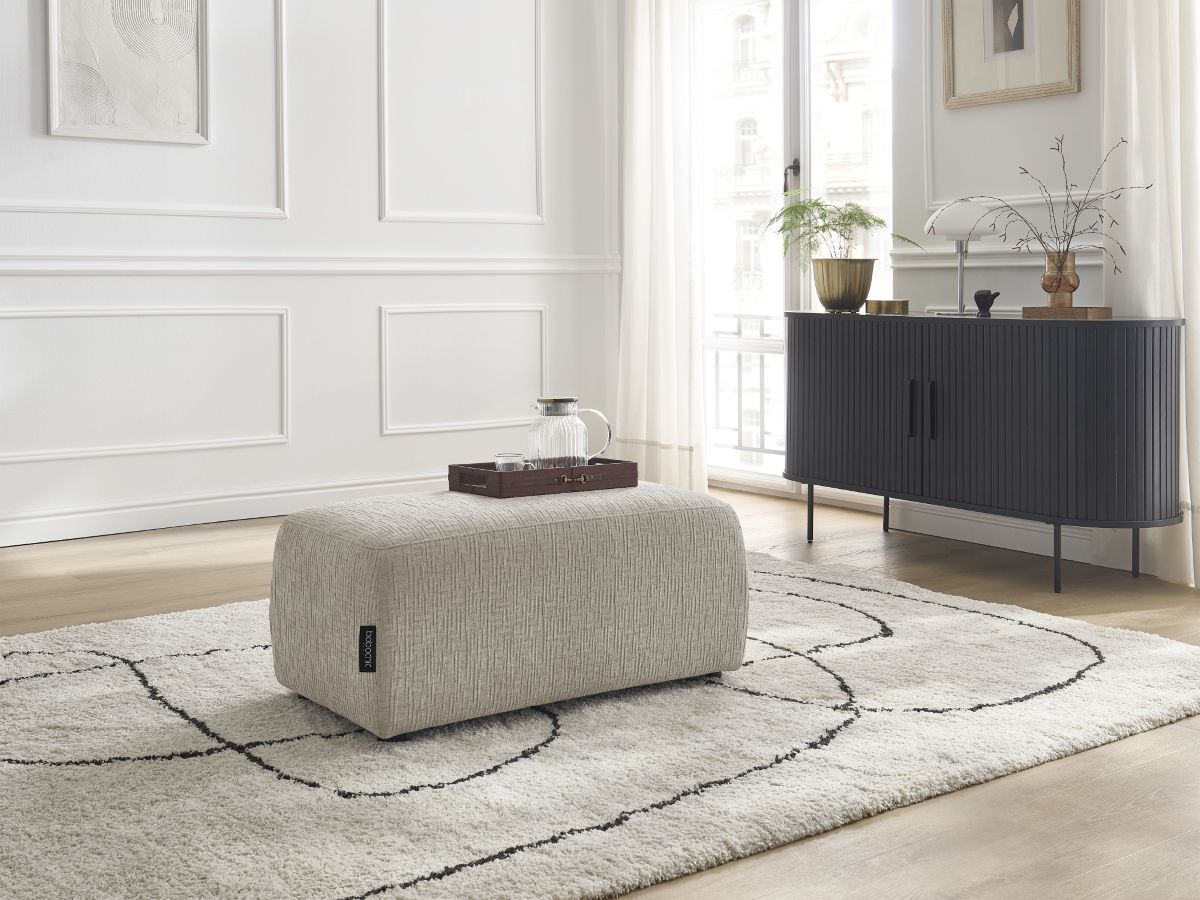 Pouf ATILLA tissu texturé