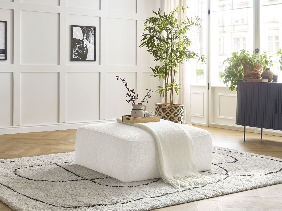 Pouf LEOPOLD tissu texturé