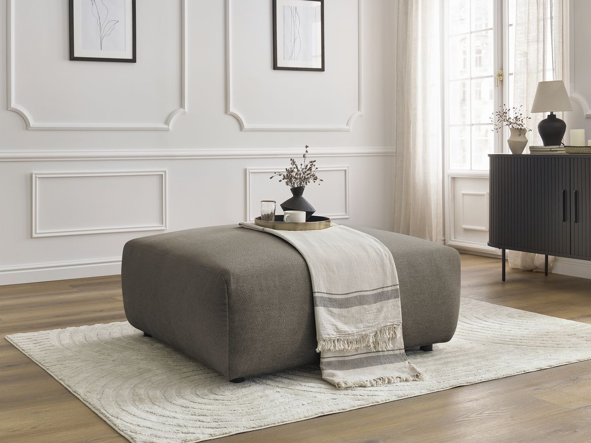 Pouf LUCIEN tissu lisse