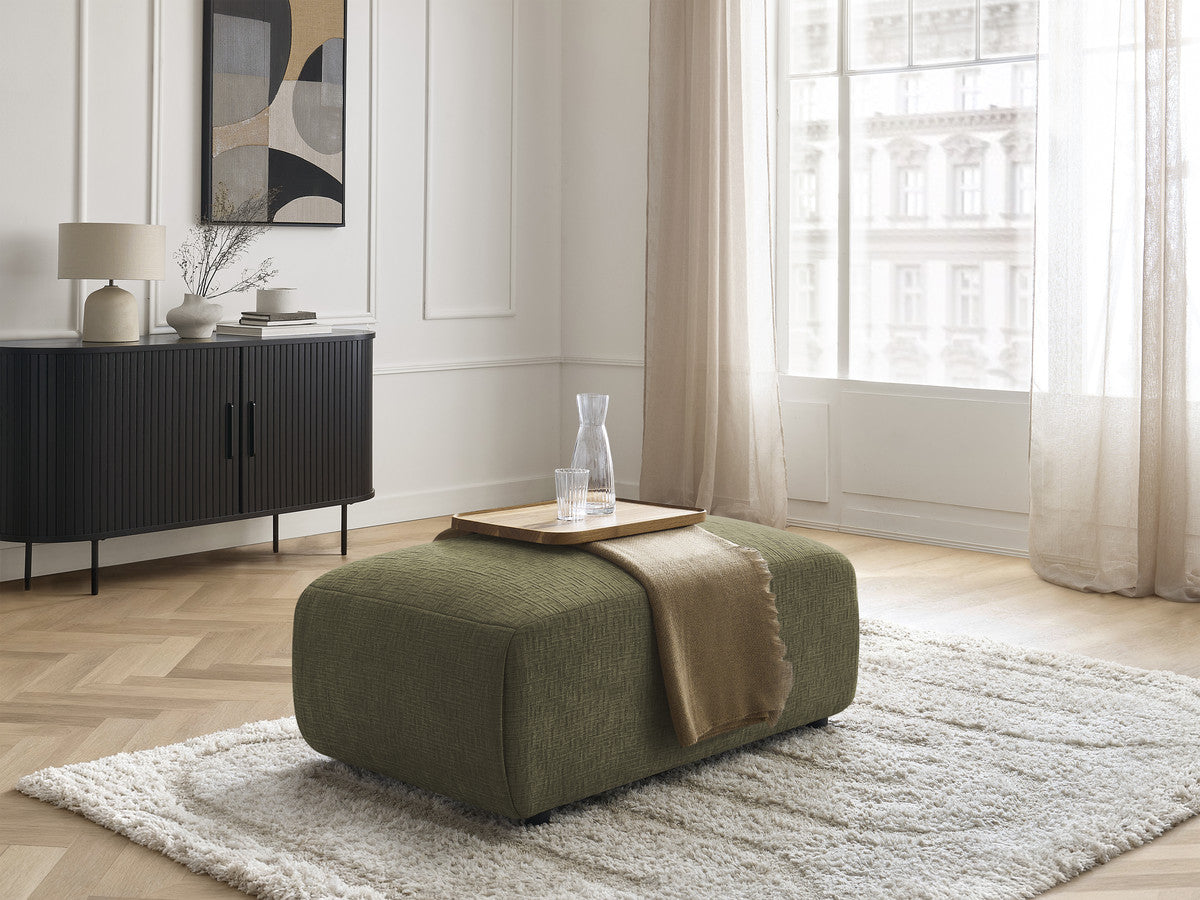 JANA kleine poef in structuurstof