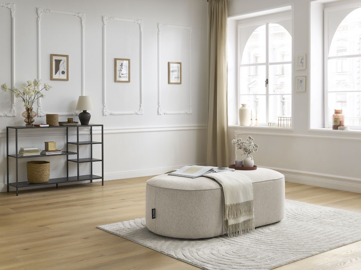 Poef voor modulaire bank ROUSSEAU in gemêleerde stof