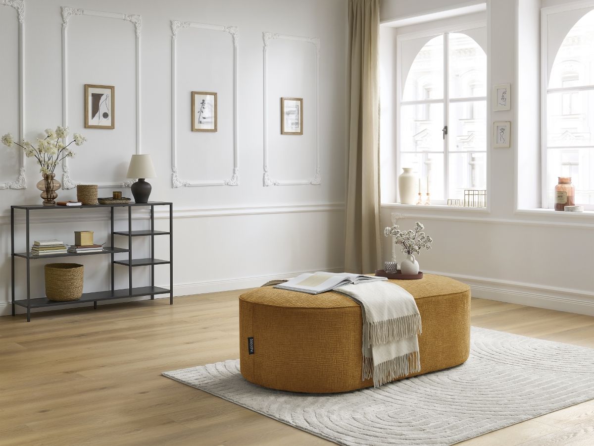 Pouf pour canapé modulable ROUSSEAU tissu texturé