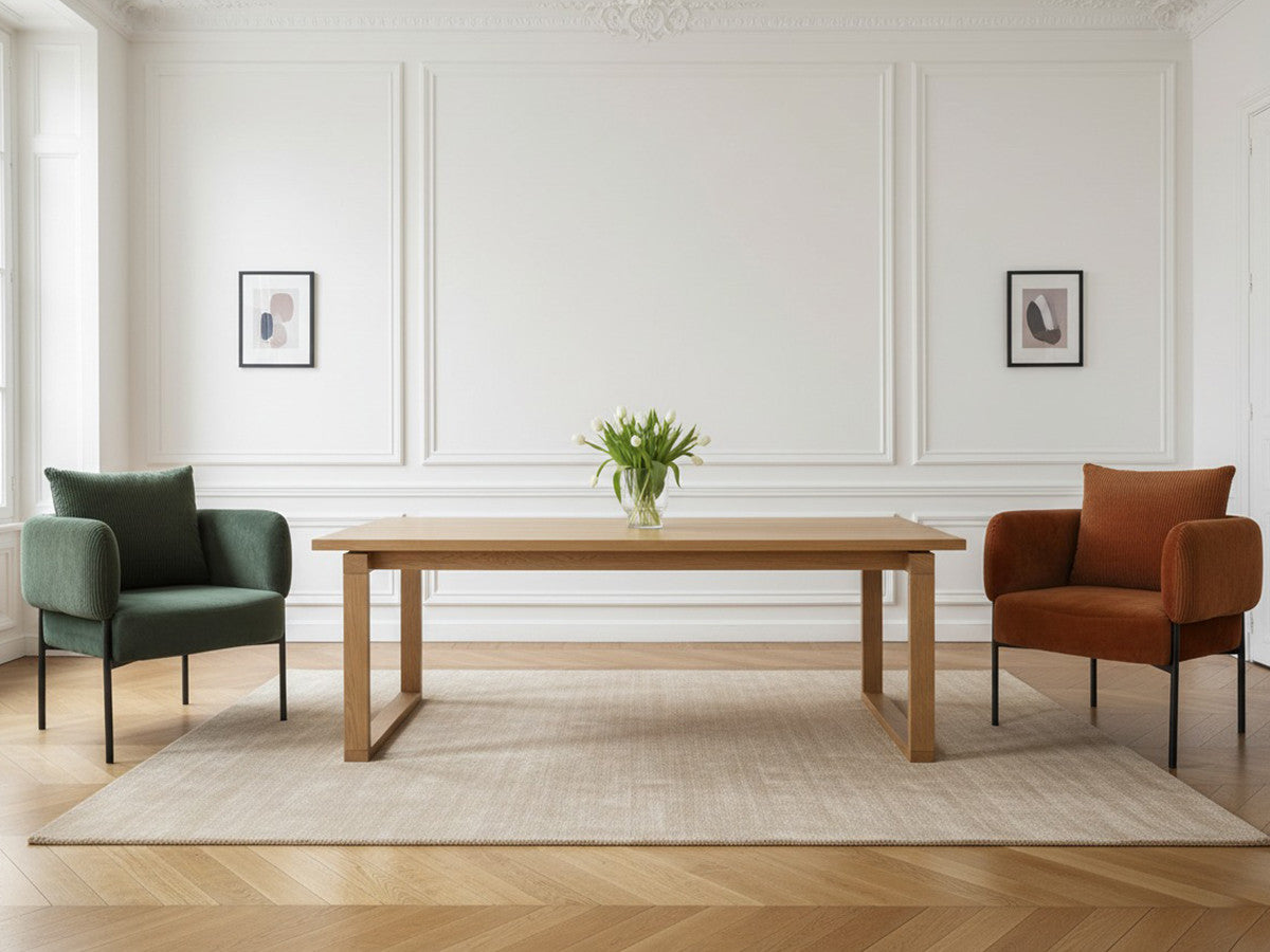 Table à manger 220 cm MARIN couleur chêne