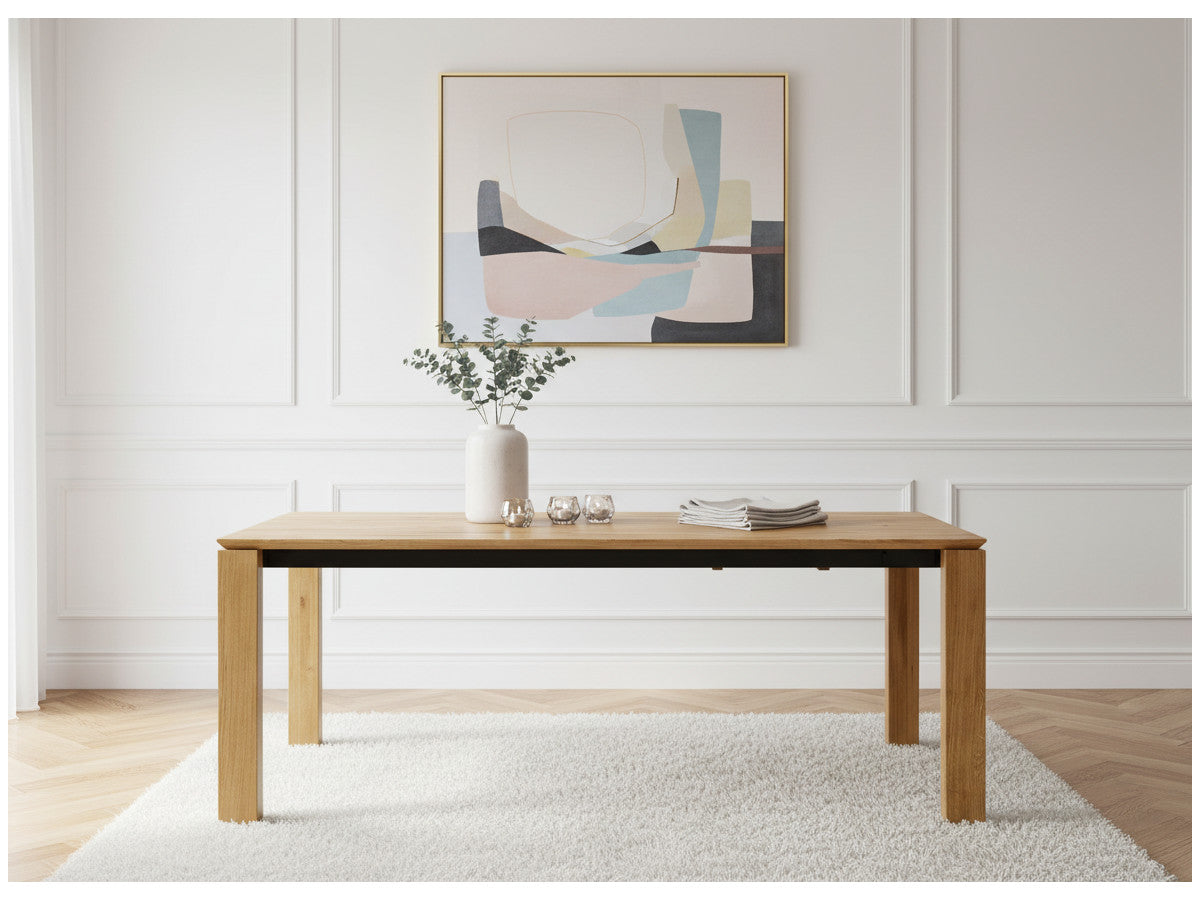 Hortense uitschuifbare eettafel in massief eikenhout