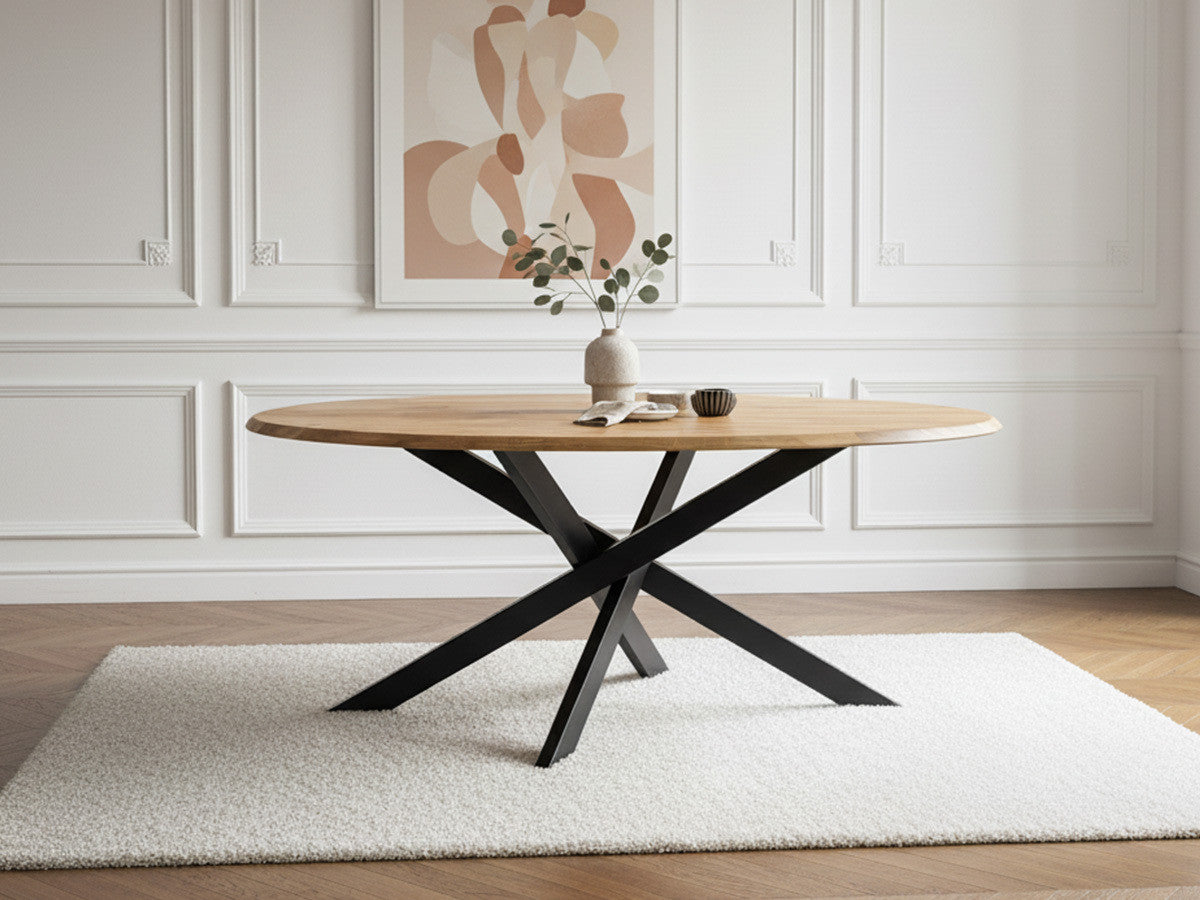 Table à manger ovale 200 cm ADELE chêne massif