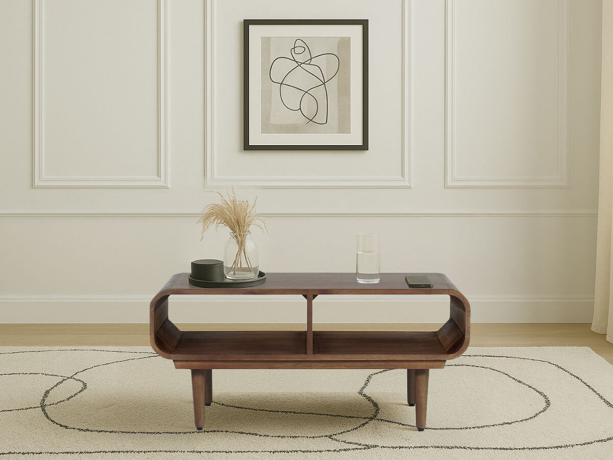 Table basse 90 cm BRUNE bois massif de manguier