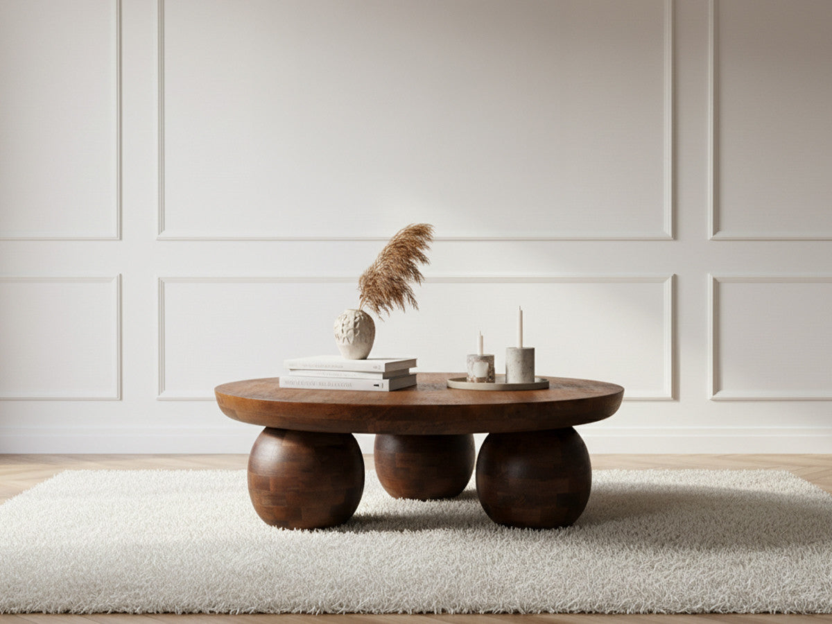 Table basse D.100 cm ALINE bois massif de manguier