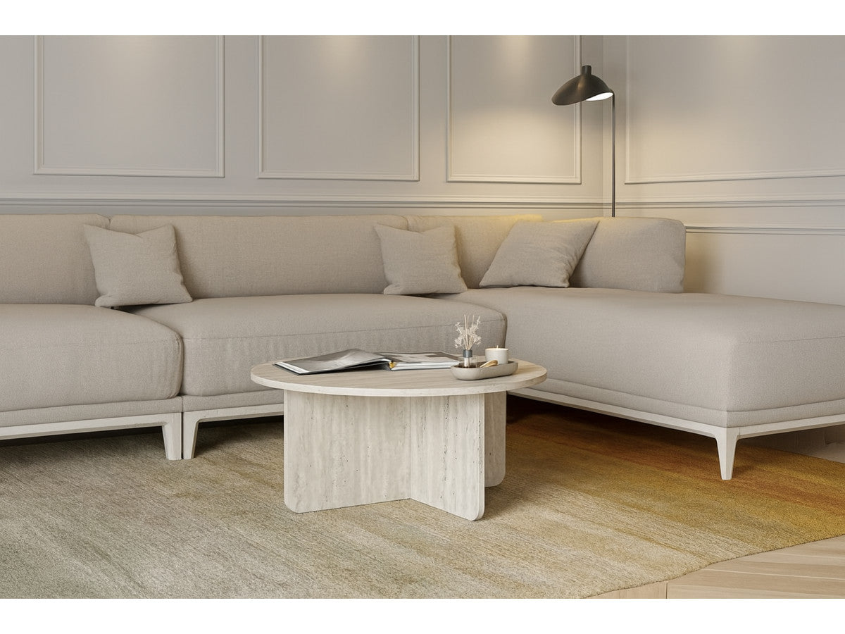Salontafel D.80 cm LECCE travertin effect