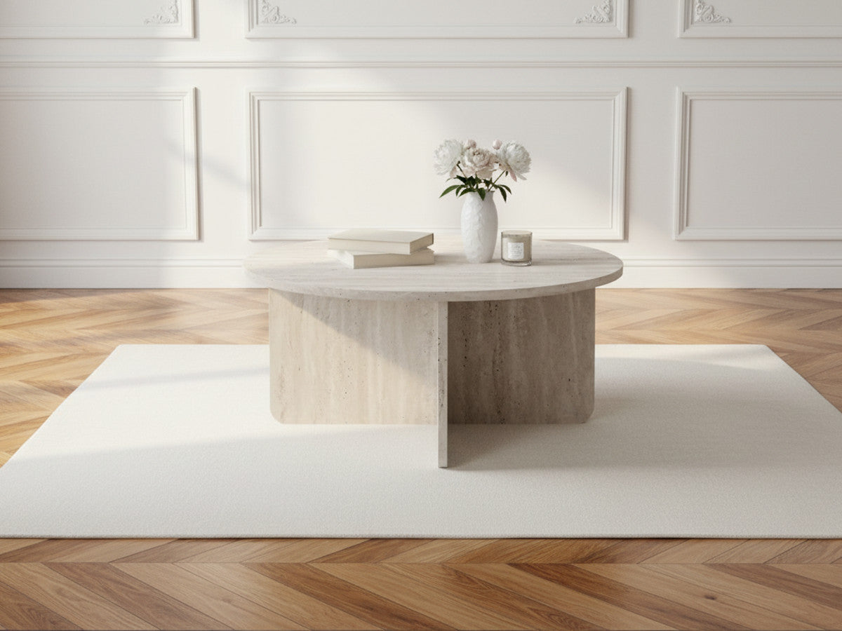 Salontafel D.80 cm LECCE travertin effect