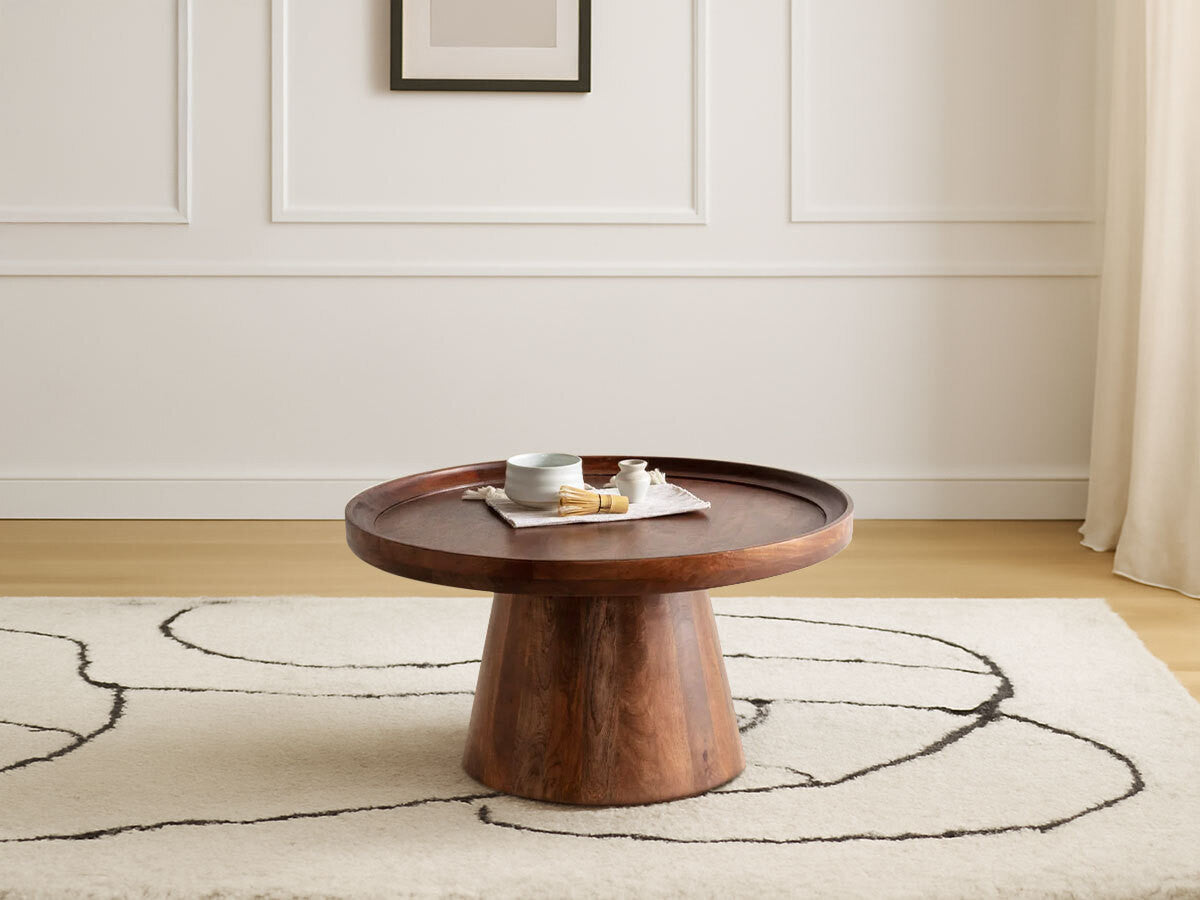 Table basse D.80 cm PAOLA bois massif de manguier