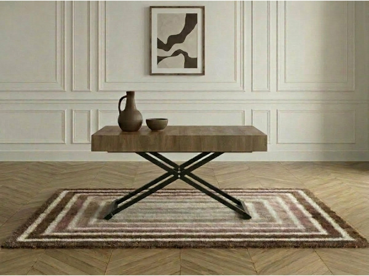 Table basse extensible et relevable ROMY effet bois