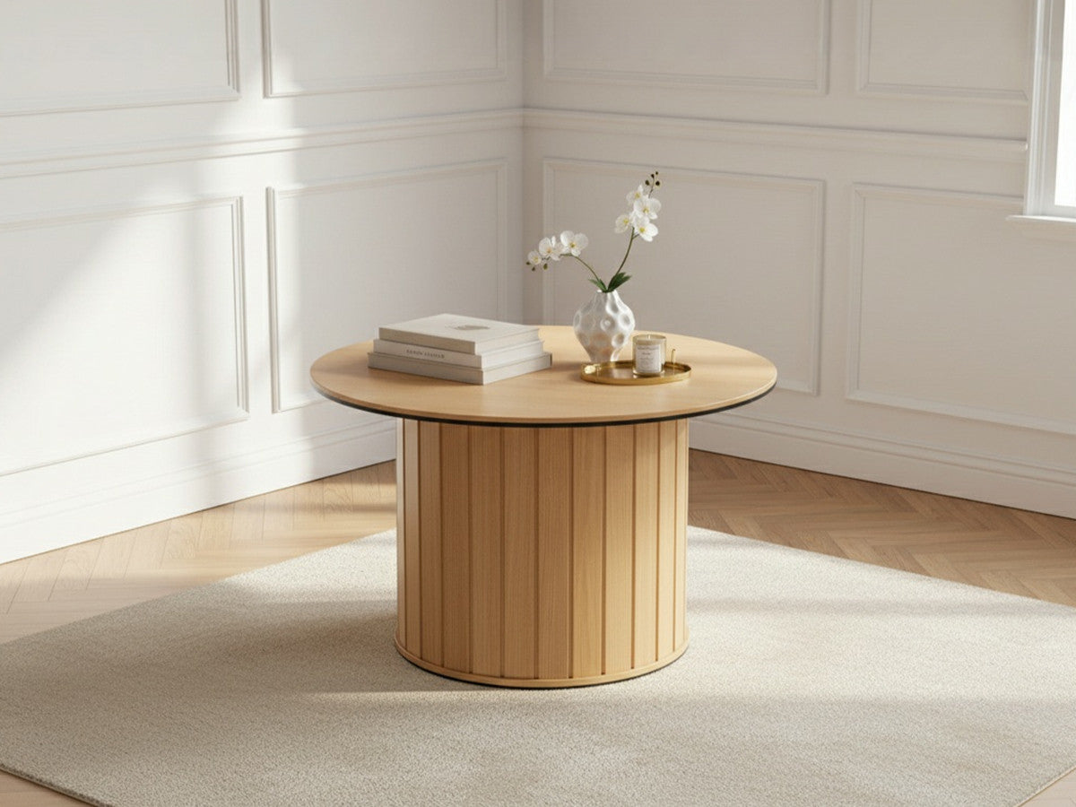 Ronde salontafel D.80 cm AMBOISE eikenkleur