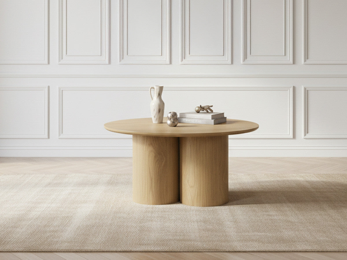 Ronde salontafel D.80 cm LUCIA massief eiken fineer