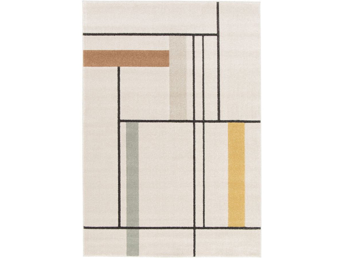 EMILIEN kortpolig vloerkleed met abstracte patronen