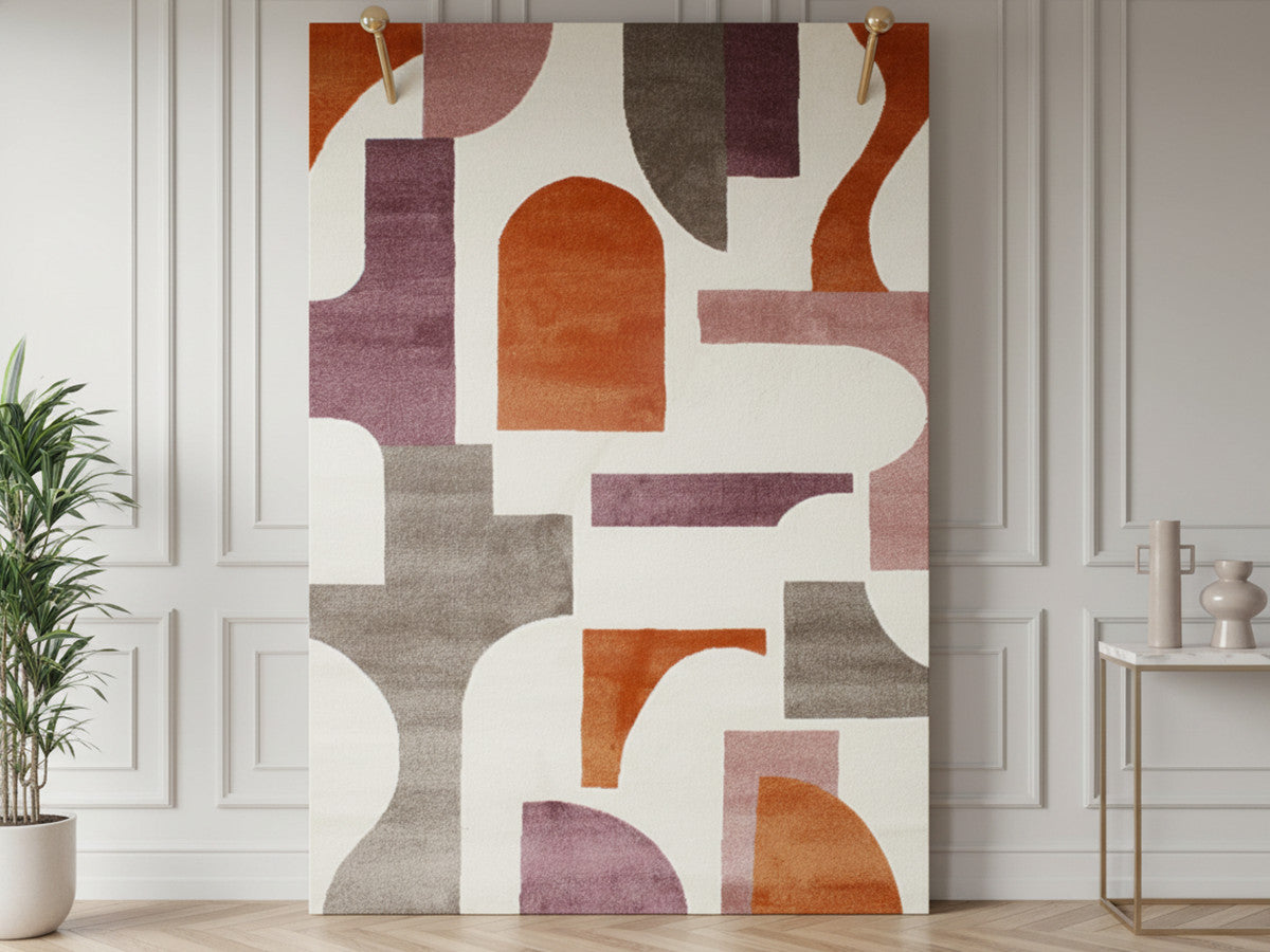 Tapis poils courts OLIVIA motif géometrique