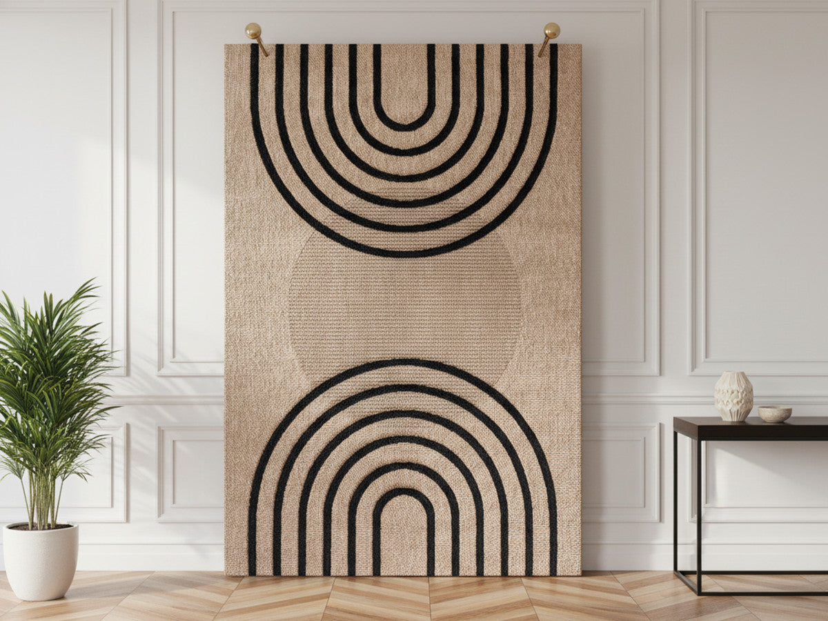 RYAN laagpolig vloerkleed met jute-look