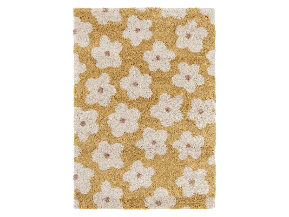 Tapis poils courts SUZY motif fleur