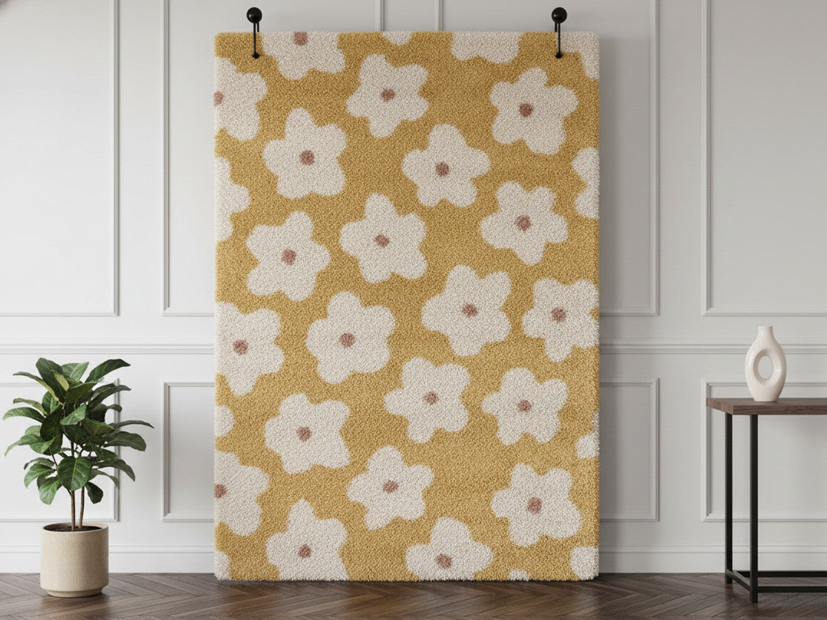 SUZY kortpolig vloerkleed met bloemenpatroon