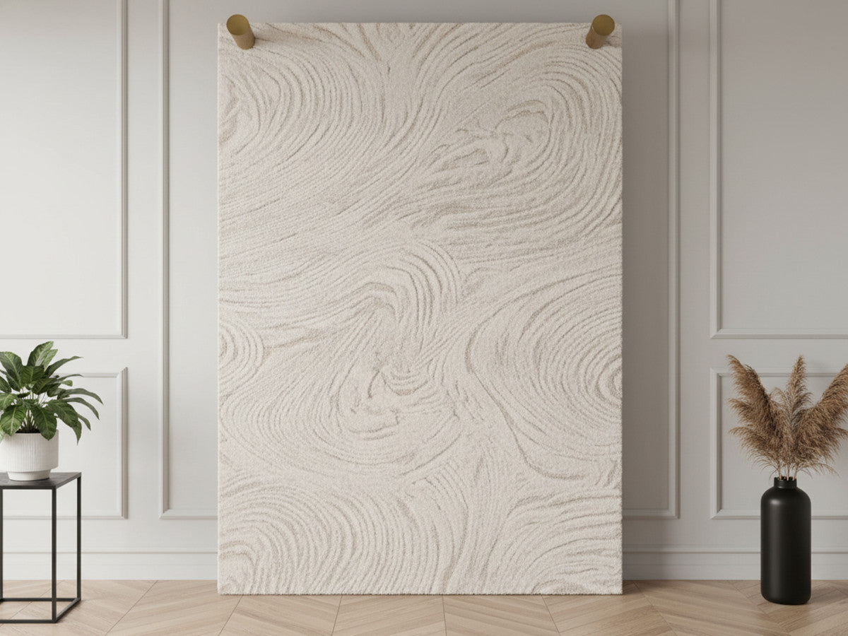 LOVINA langpolig vloerkleed met abstract patroon