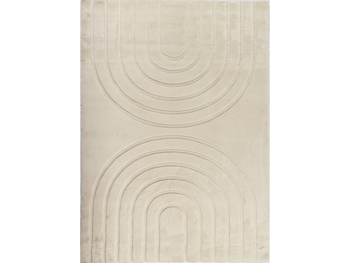 Tapis poils longs lavable ALADINE motif abstrait