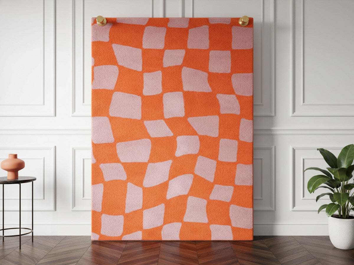 Betty langpolig vloerkleed met retropatroon