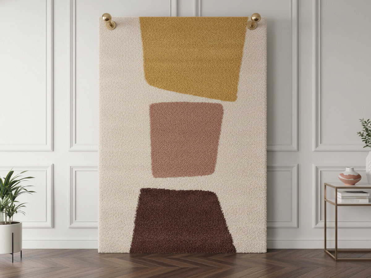 LEANDRE langpolig vloerkleed met geometrisch patroon