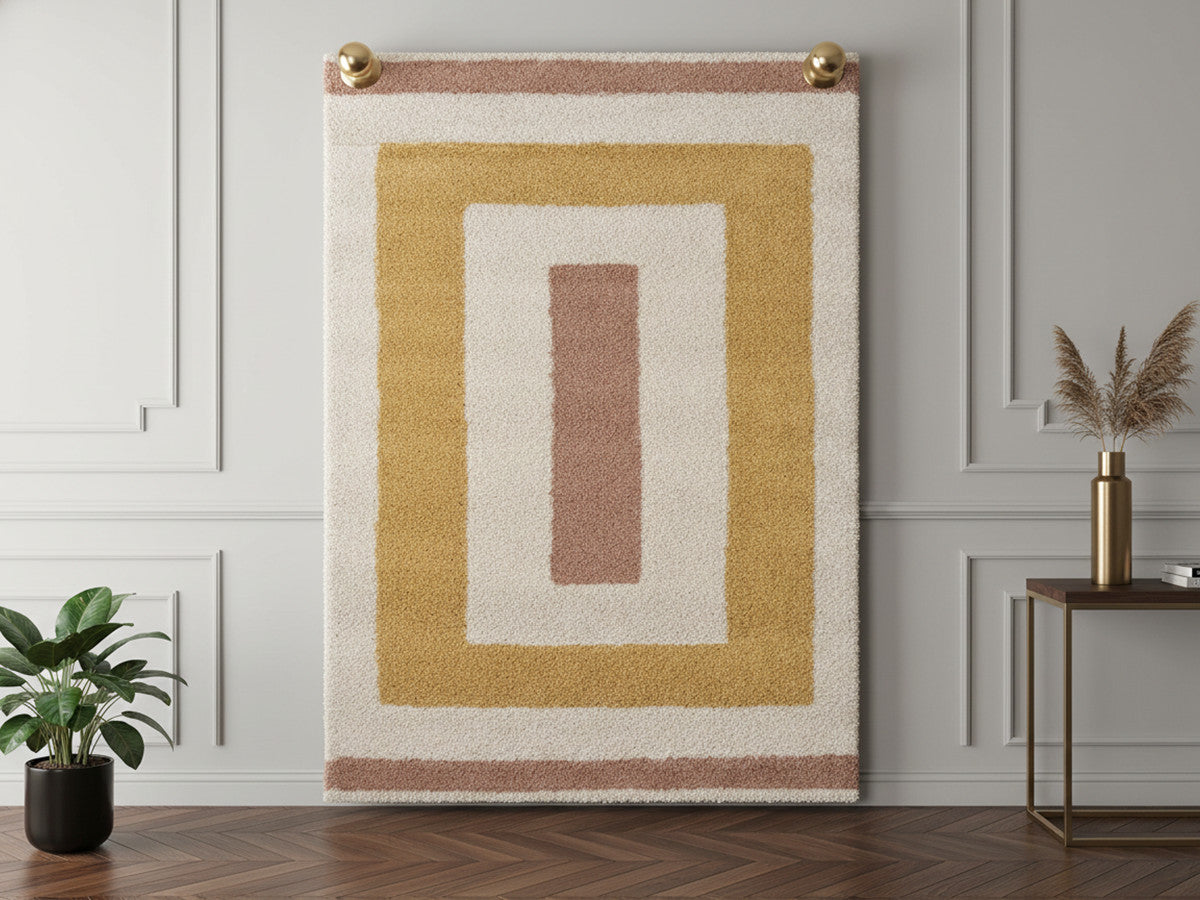 LOAN langpolig vloerkleed met grafisch patroon