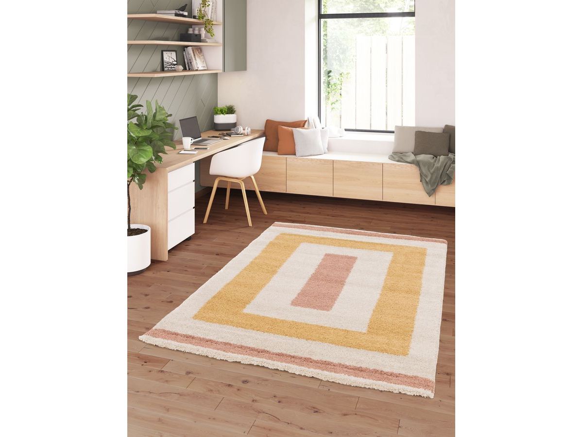 Tapis poils longs LOAN motif graphique