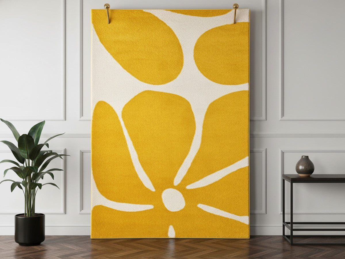 LYDIA langpolig vloerkleed met bloemenmotief