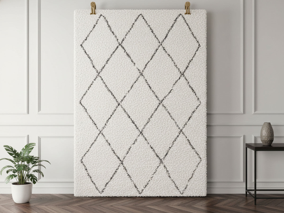 Tapis poils longs RENAUD motifs graphiques