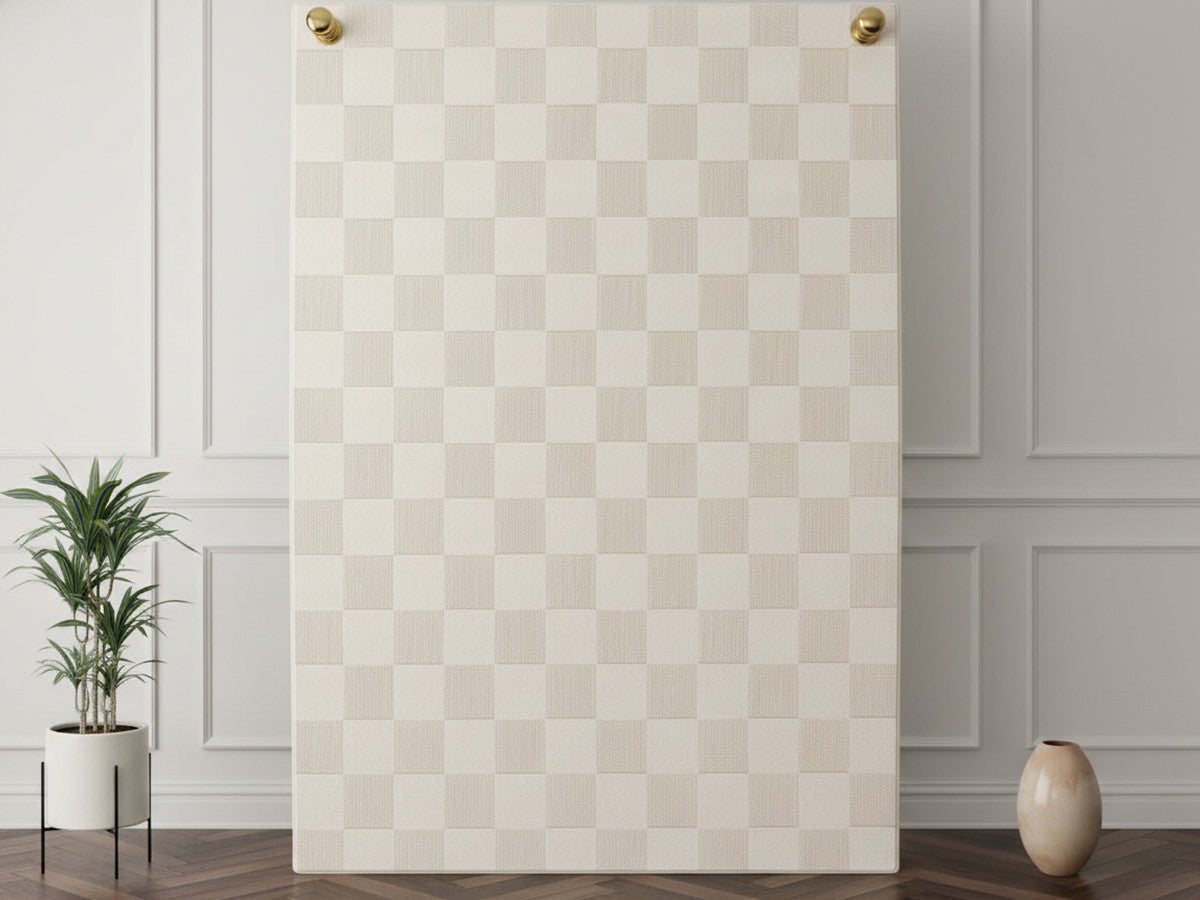 Tapis poils ras GABRIELLE motif damier