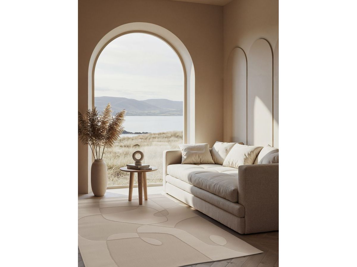 KAIA kortpolig vloerkleed met abstract patroon