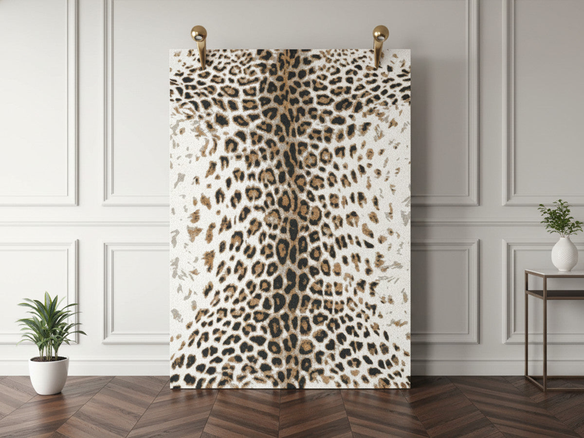 Tapis poils ras MERYL motif léopard