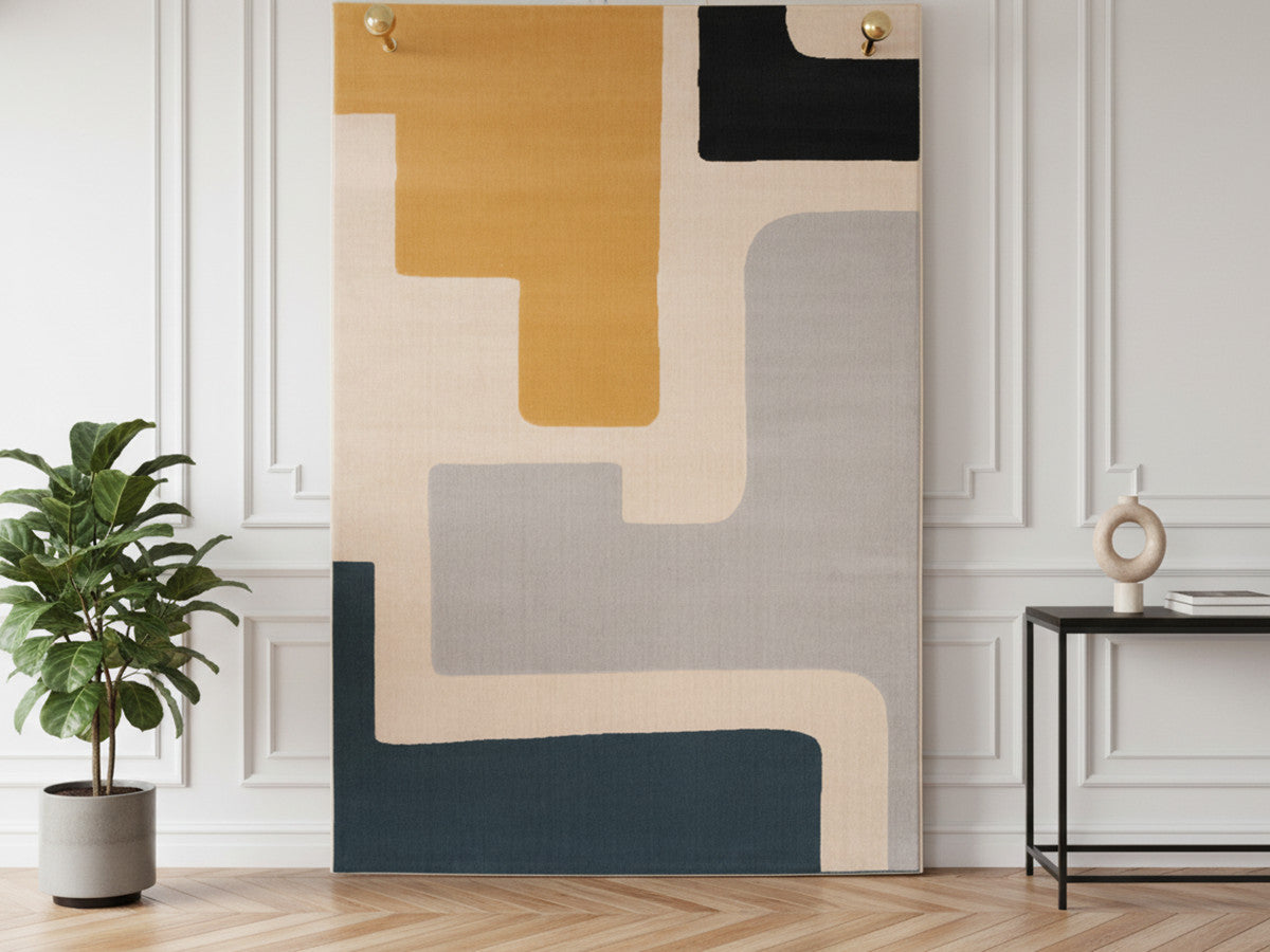 Tapis poils ras MONIQUE motif abstrait