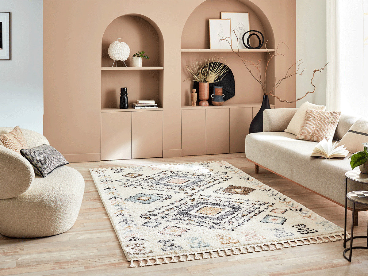 ALIX shaggy vloerkleed met Berberpatroon